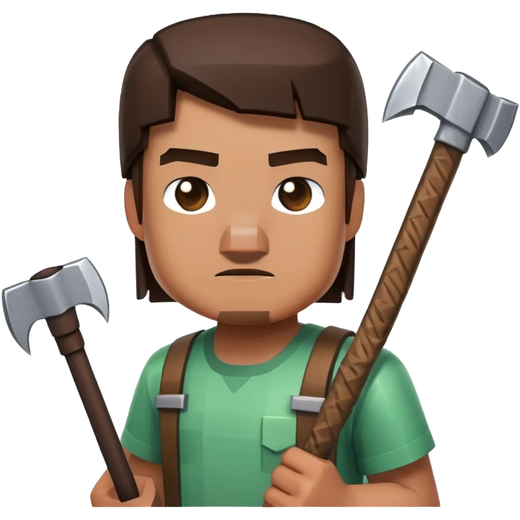 Minecraft steve with pickaxe. Minecraft game style emoji