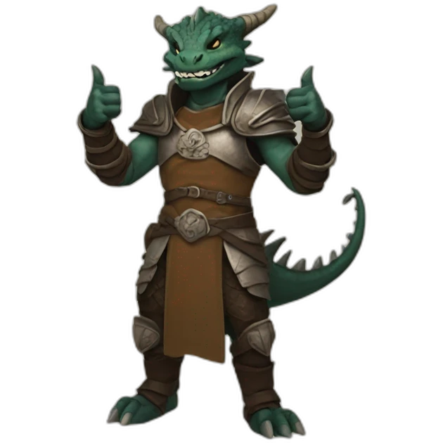 Dragonborn giving two thumbs up emoji