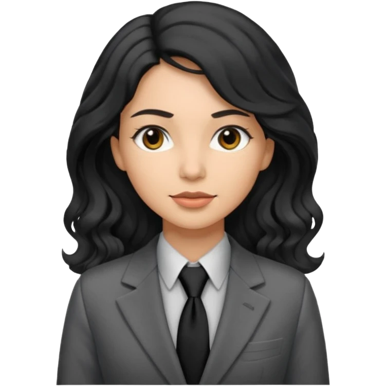 long wavy black haired woman with tie and blazer

 emoji