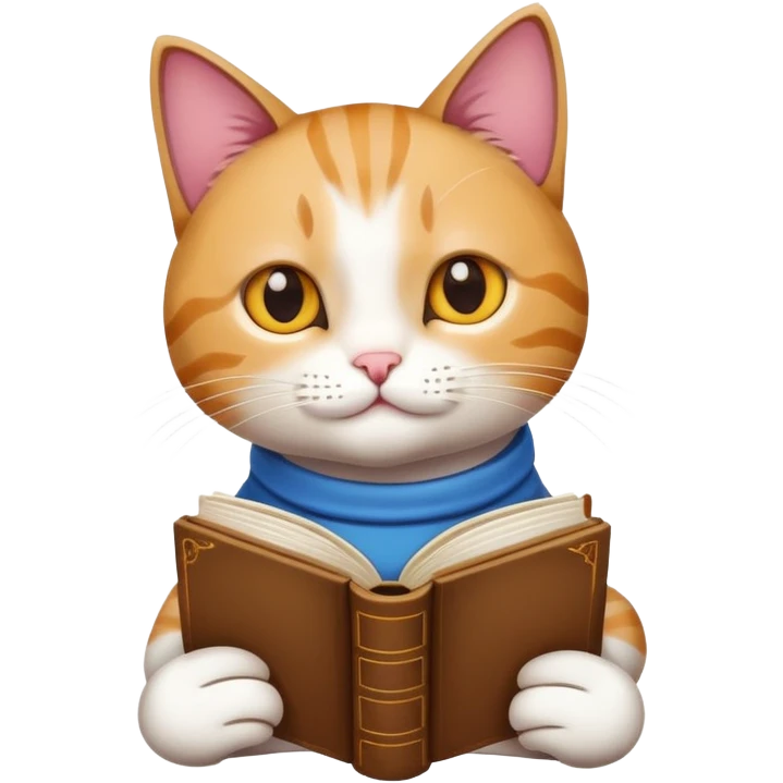 Кот с книжкой emoji
