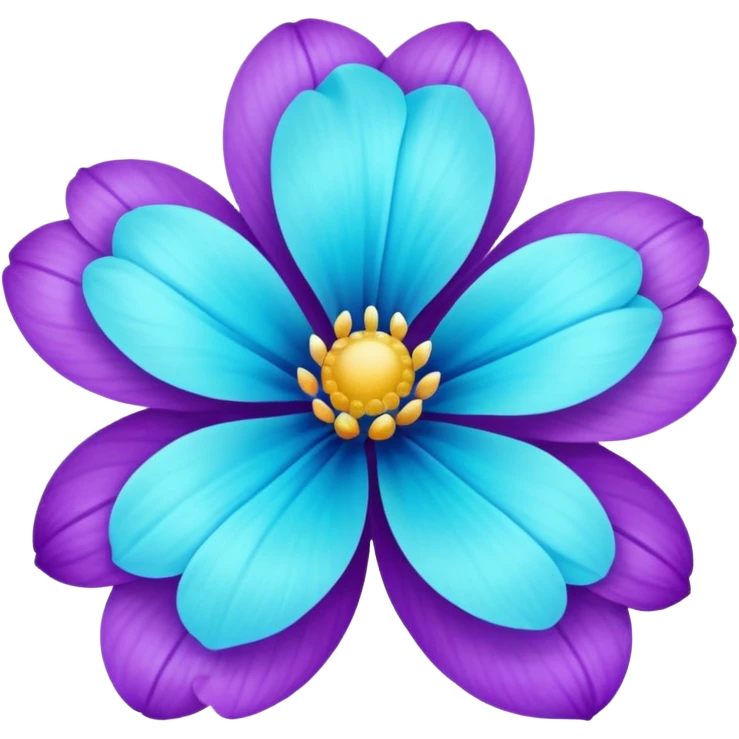glitter purple and cian flower emoji