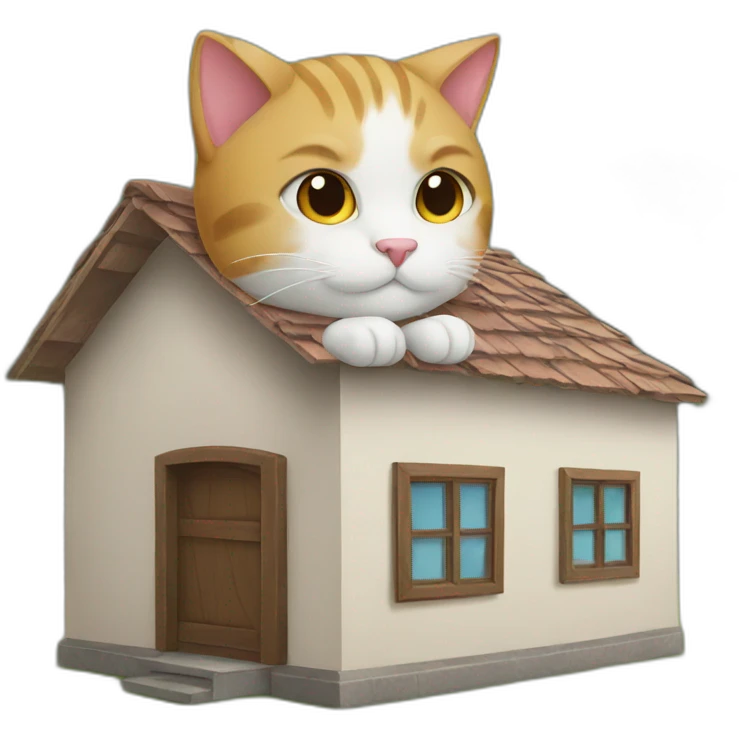 Cat on a house emoji