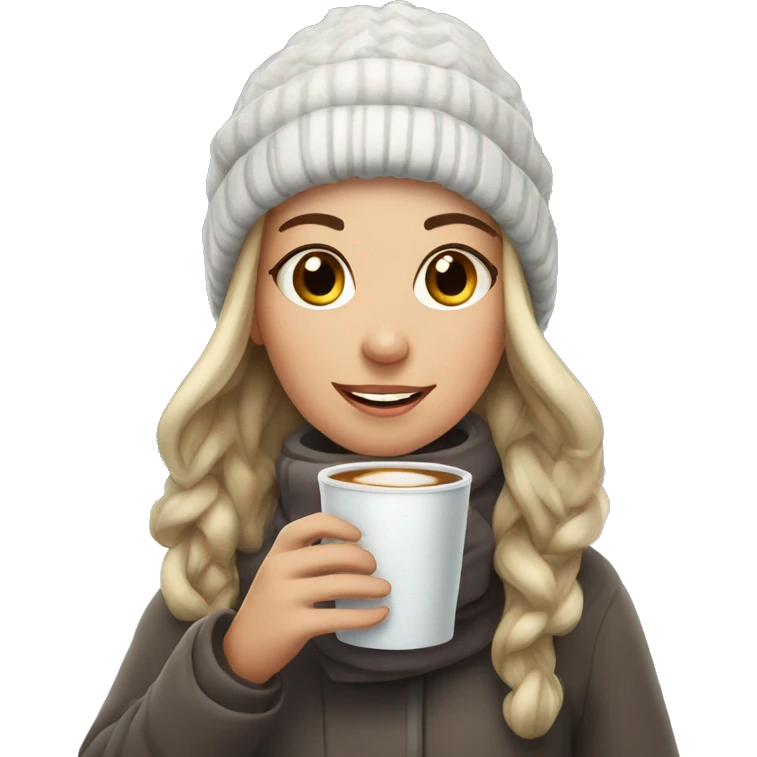 Girl with hot drink in winter emoji