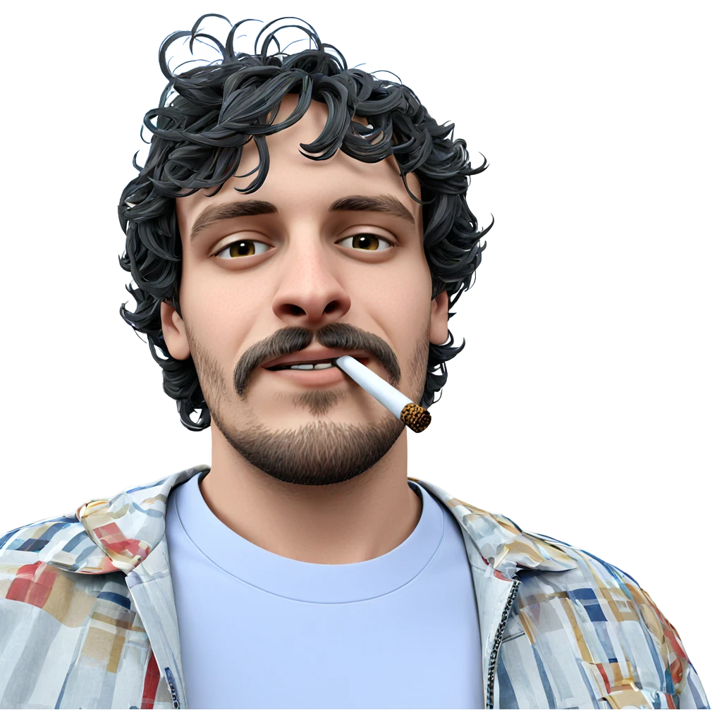 smoking man with beard emoji