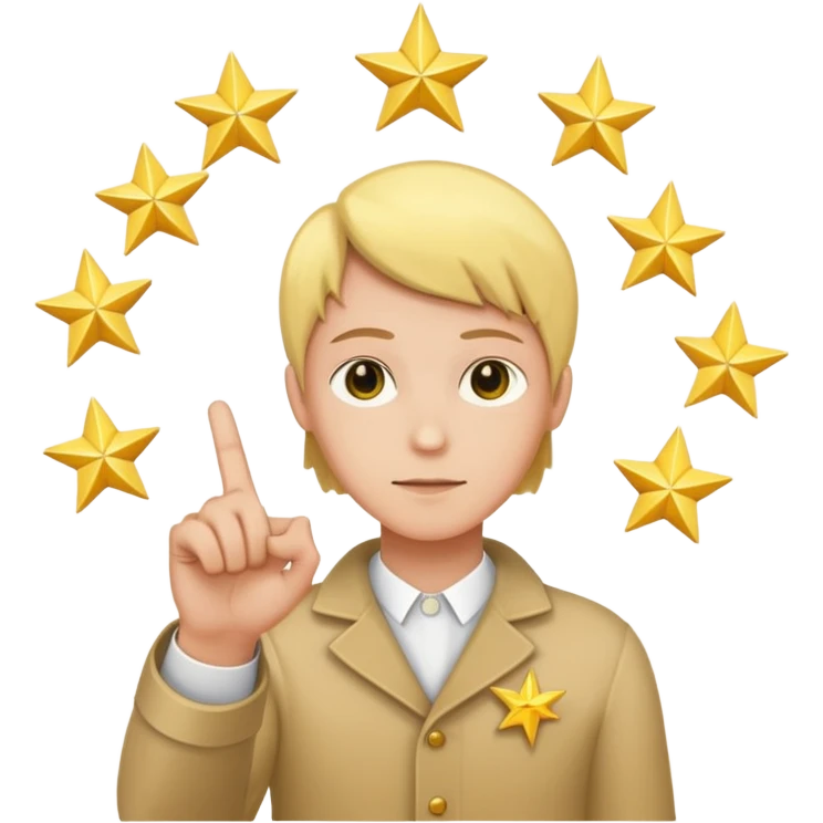 index finger pointing with a star at the fingertip and yod symbols surrounding the finger emoji