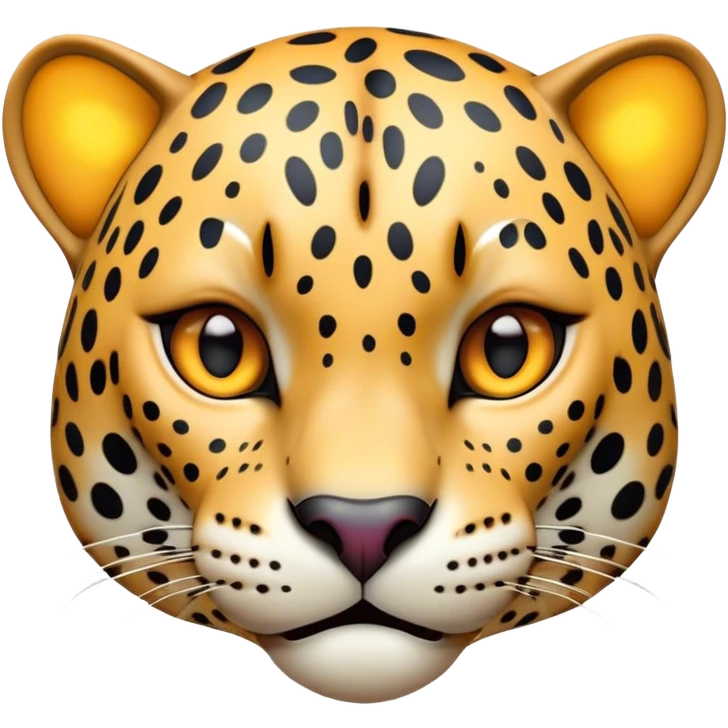 Cinematic Comical Jaguar Portrait Emoji, Head tilted dramatically with an exaggeratedly shocked expression, featuring a sleek, agile form with bold spotted patterns and wide, comically expressive eyes full of humorous disbelief, Simplified yet hilariously expressive features, highly detailed, glowing with a slightly sassy wild glow, high shine, dramatic yet playful, stylized with an air of quirky feline attitude, soft glowing outline, capturing the essence of a meme-worthy jaguar that appears ready to side-eye its way into viral fame instantly! emoji