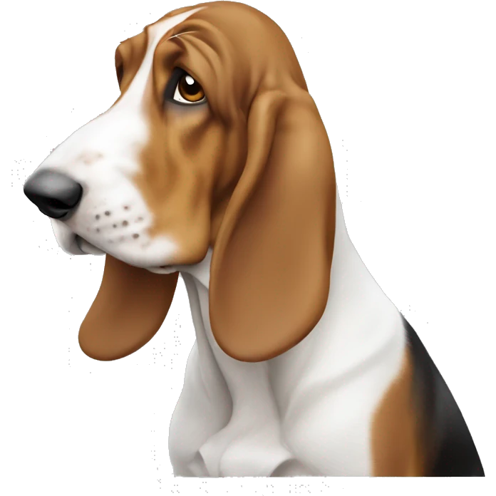 Light brown and white basset hound emoji