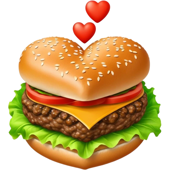 one regulae hamburger in shape of heart emoji