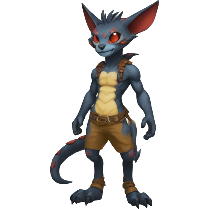 Anthro cool edgy Vernid-WickerBeast-Fakémon Full Body emoji