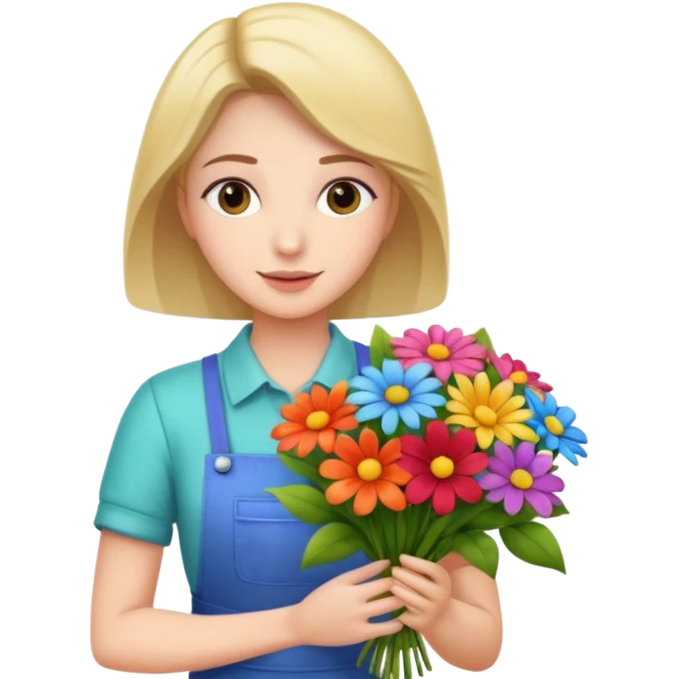 a beautiful bouquet of flowers in the hands of a florist emoji