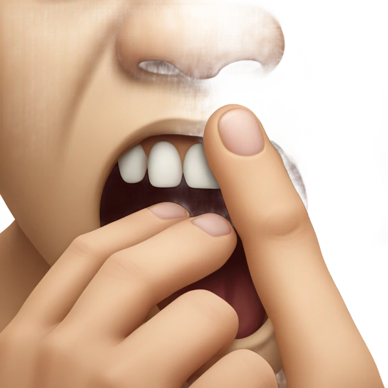 Gnawing on nail emoji