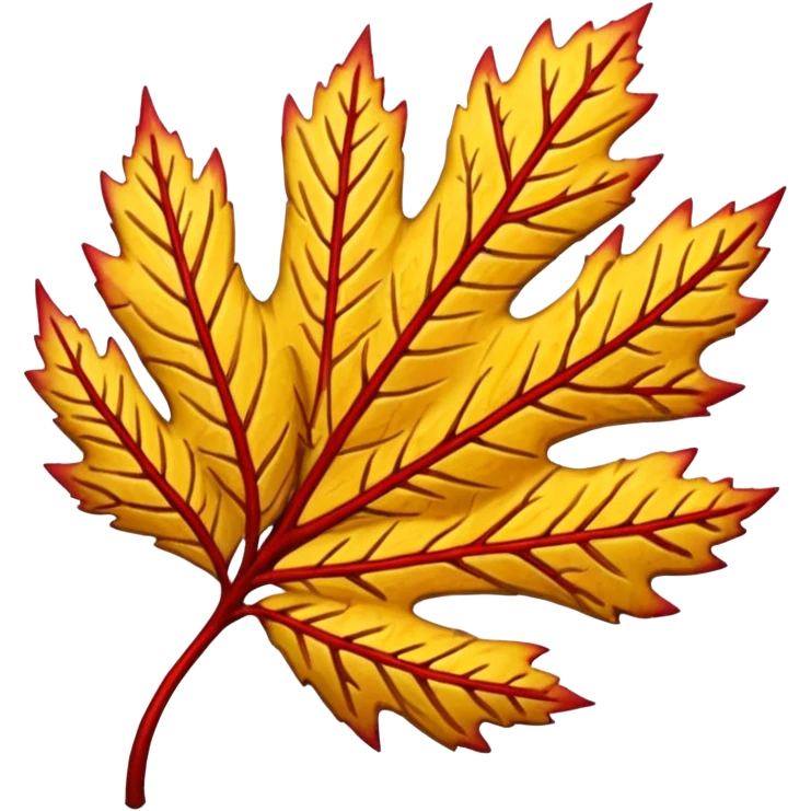 yellow and red cedar leaf  emoji