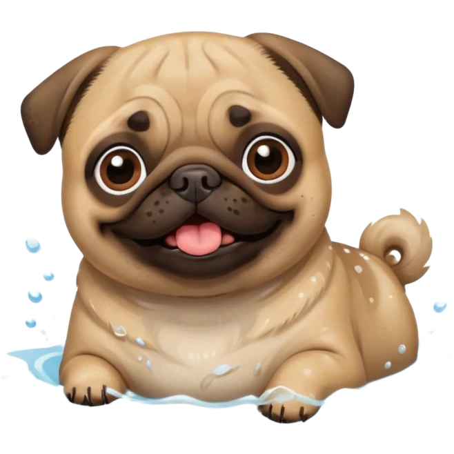 Pug  nadando emoji