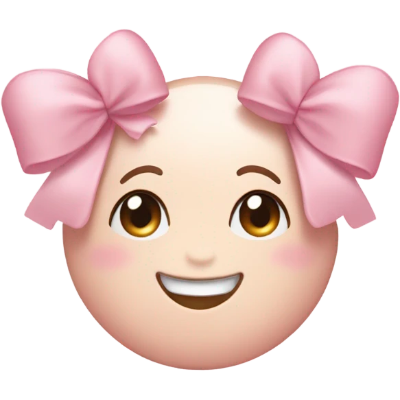 little light pink bows smiley with heart blush emoji