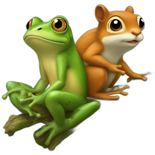 Frog and squirrel emoji