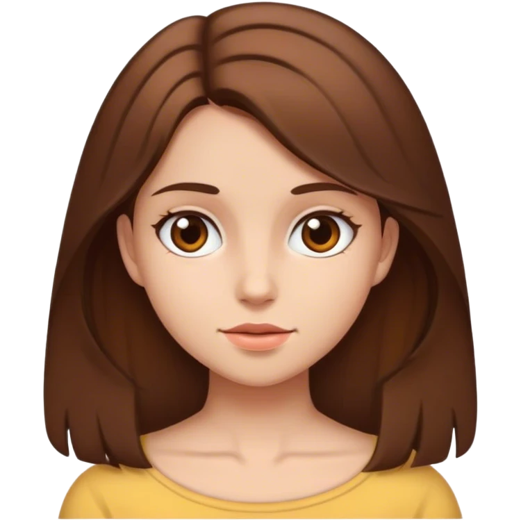 Girl with place skin and medium brown hair  emoji