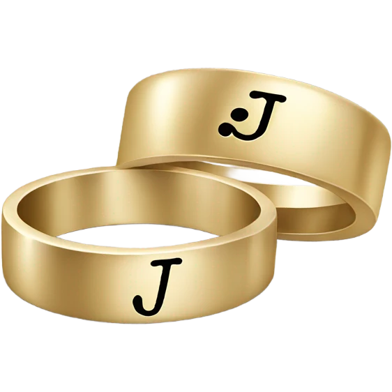 the letter j and a on a wedding ring emoji