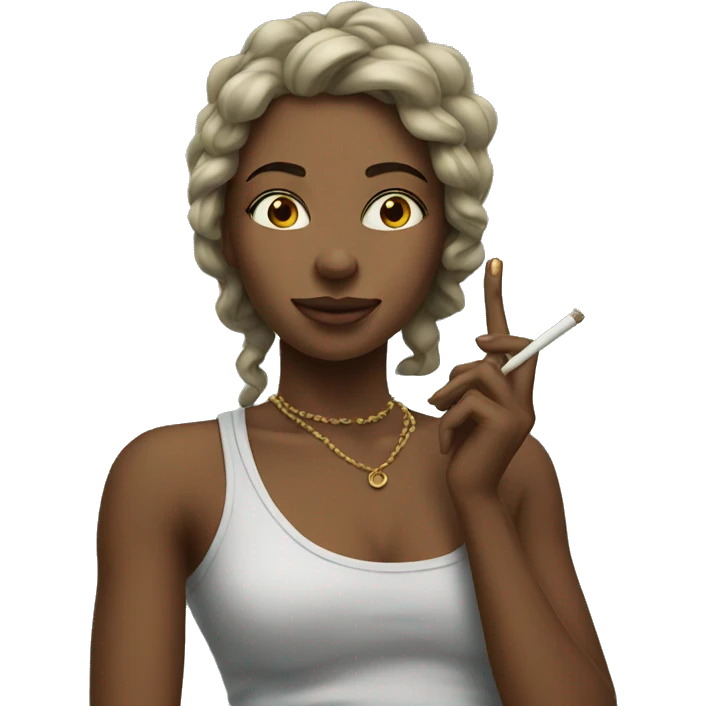 Stoner girl holding joint emoji