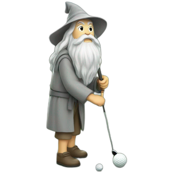 Gandalf playing golf emoji