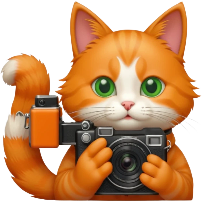 cute Cat taking a photo emoji