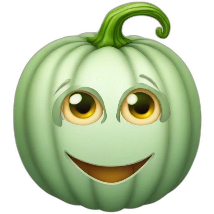 Green eyes pumpkin emoji