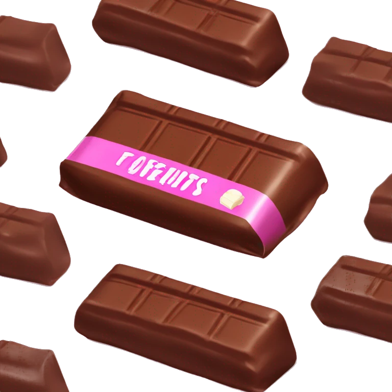 Chocolate bar with pink wrapper emoji
