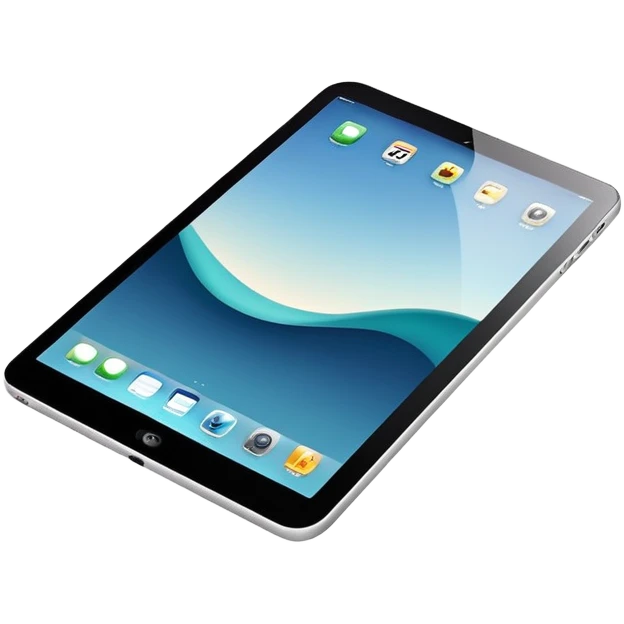 digital tablet illustration hovering above a smooth vector curve emoji