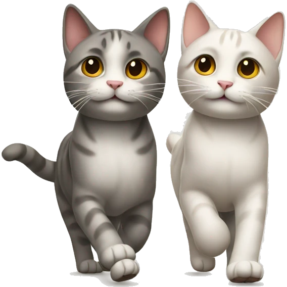Two cats walking together  emoji