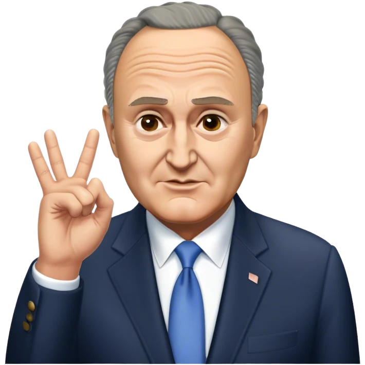 Chuck Schumer making loser sign to himself  emoji