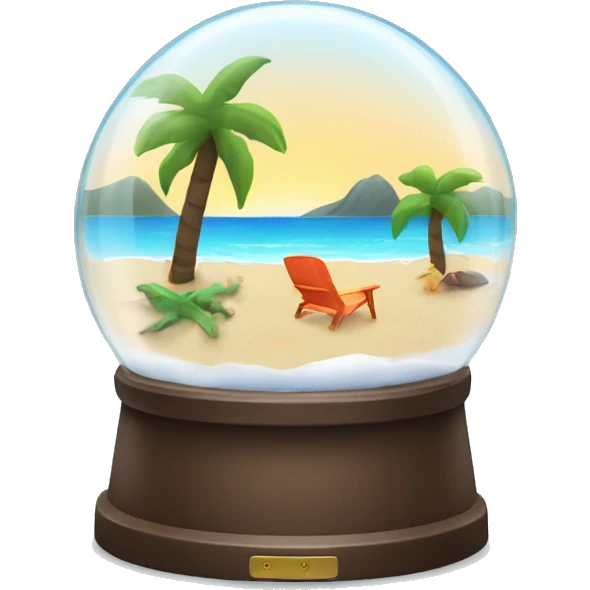 Beach in a snow globe  emoji