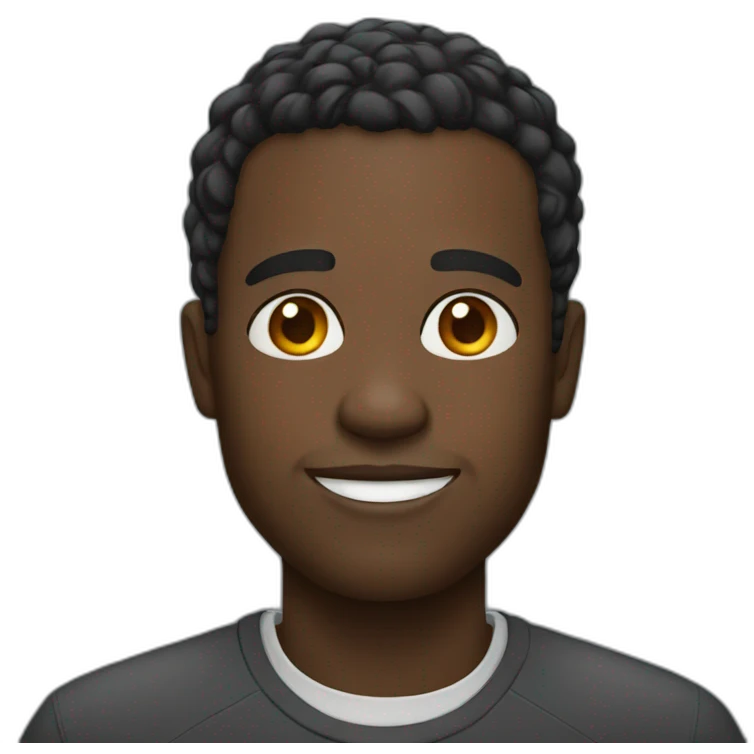 Black man slightly smiling emoji