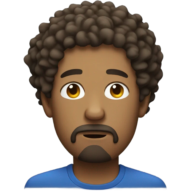 exhausted man with goatee and curly hair emoji