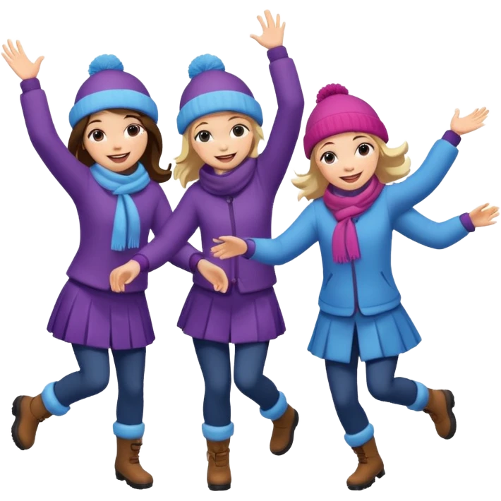 girls dancing in the snow emoji