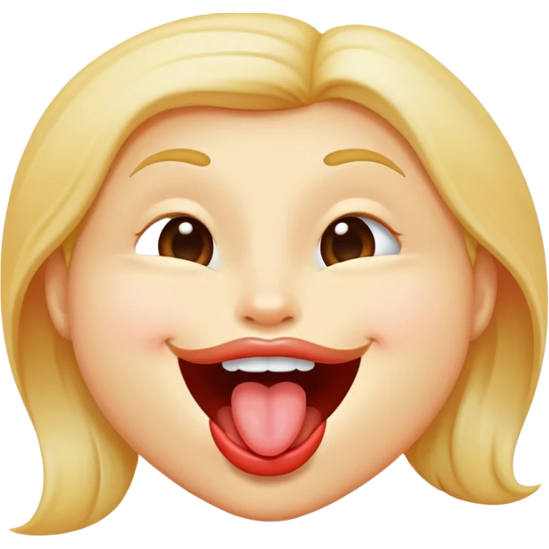 Una carita feliz lamiéndose el labio superior  emoji