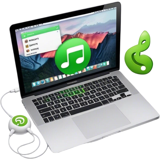 MacBook Pro playing Spotify  emoji