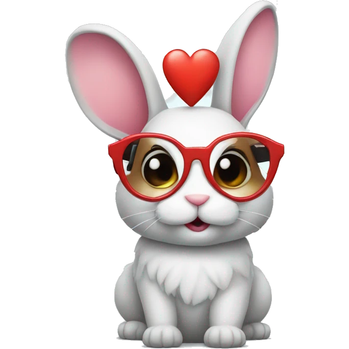 bunny wearing heart glasses emoji