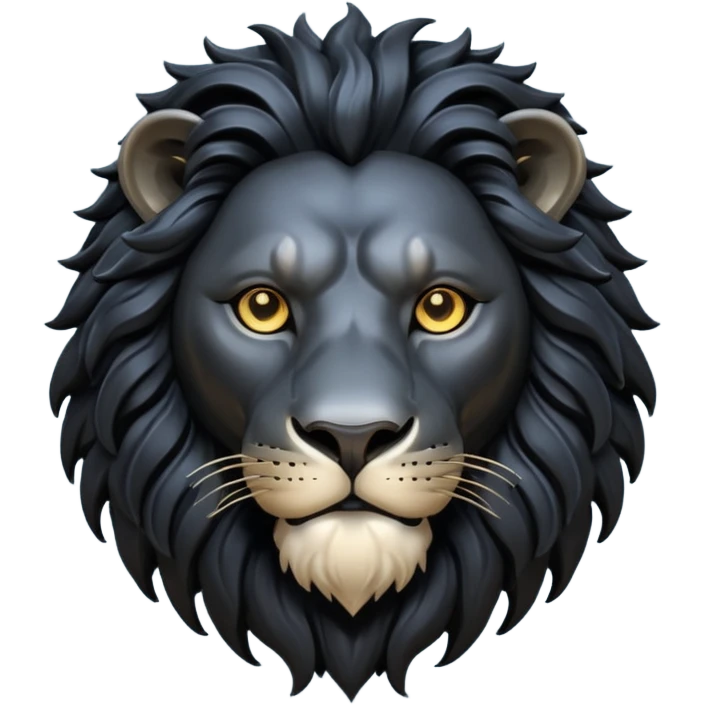 Black lion head emoji
