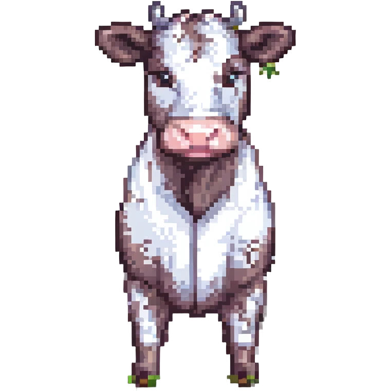 Minecraft style cow, blocky, realistic texture, similar to provided wolf reference emoji