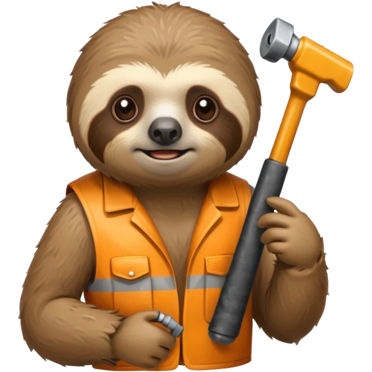 грустный ленивец с перфоратором какает emoji