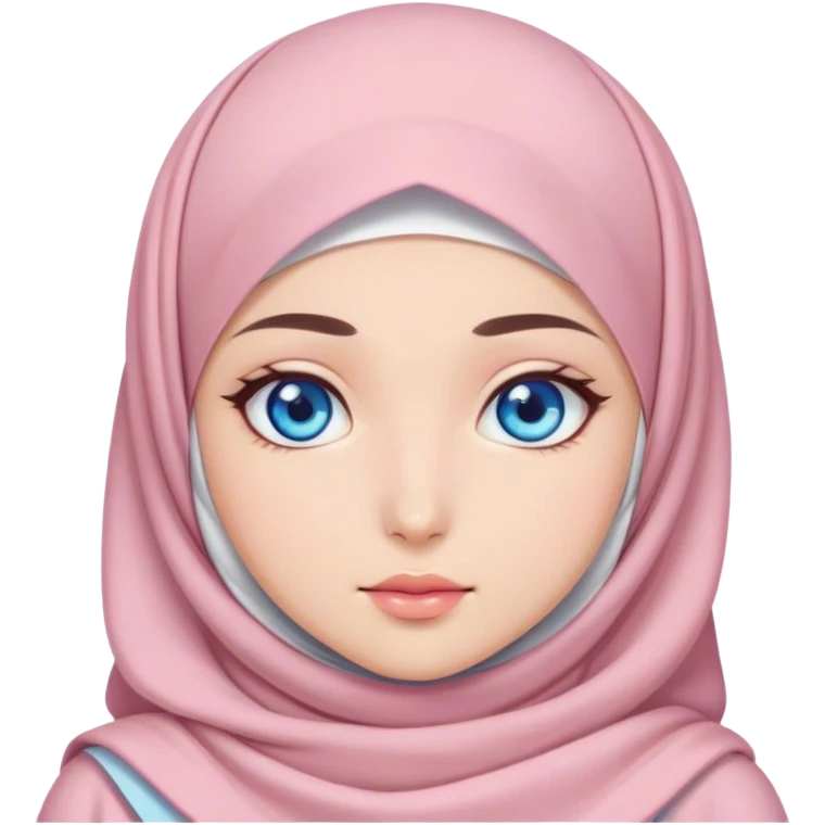 Turkish beautiful finish Konya girl blue eyes with hijab and Sakura dress emoji