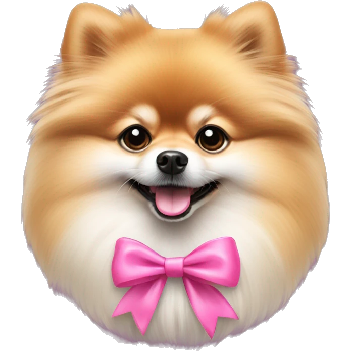 Pomeranian Spitz with a pink bow emoji