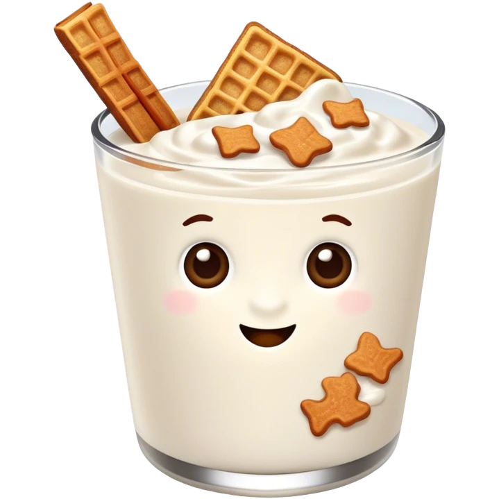 Yogurt with cinnamon toast crunch cereal emoji