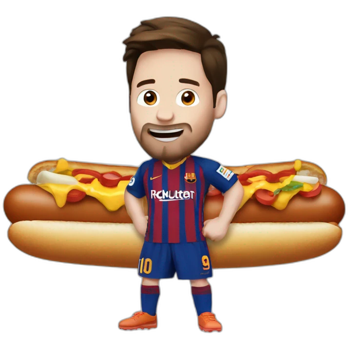 messi eating hotdog emoji