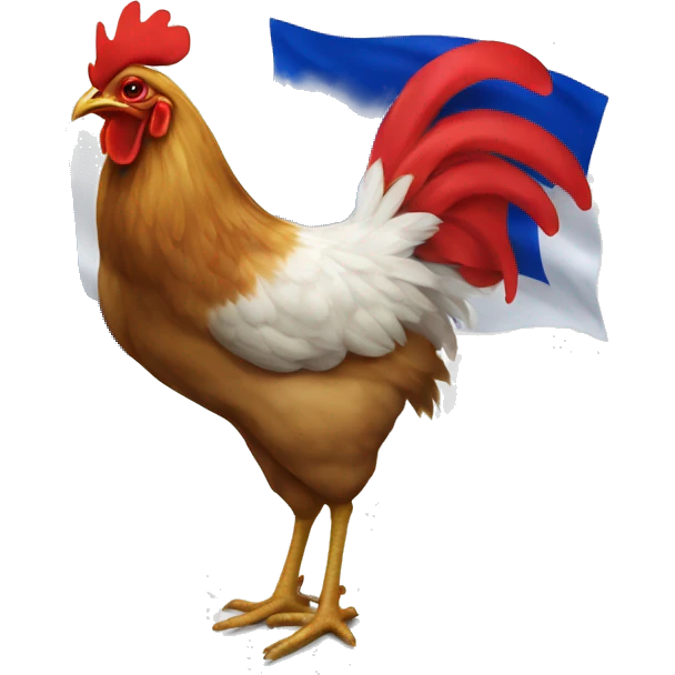 chicken flag french blue white red emoji