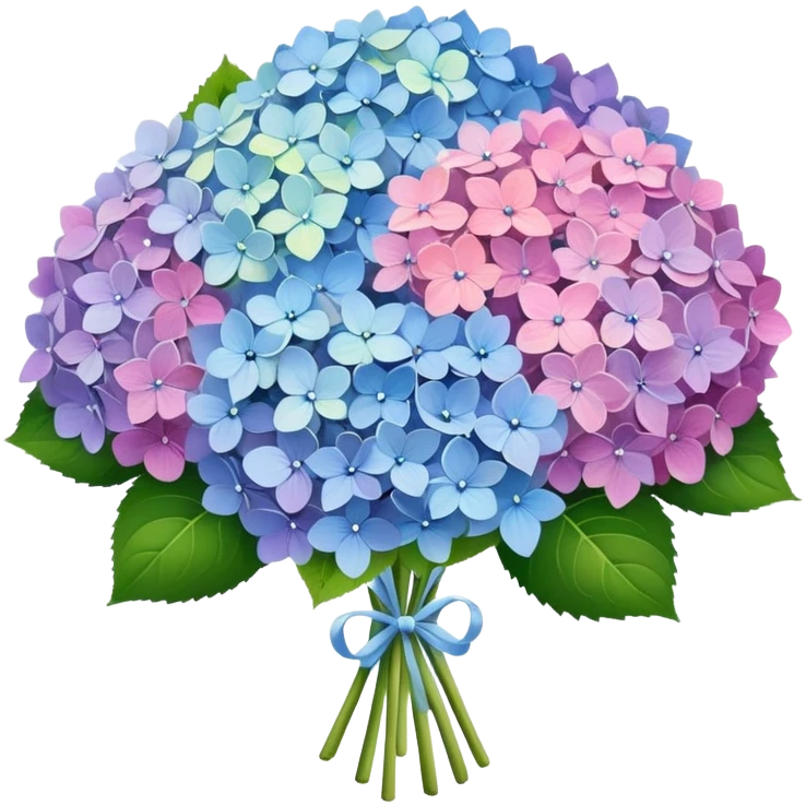 Bouquet of hydrangeas pastel emoji