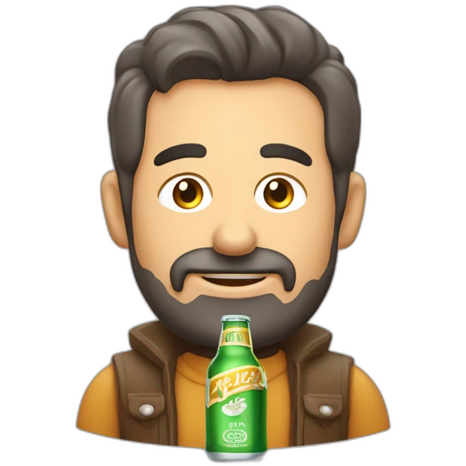 Hombre calvo con botella de cerveza emoji