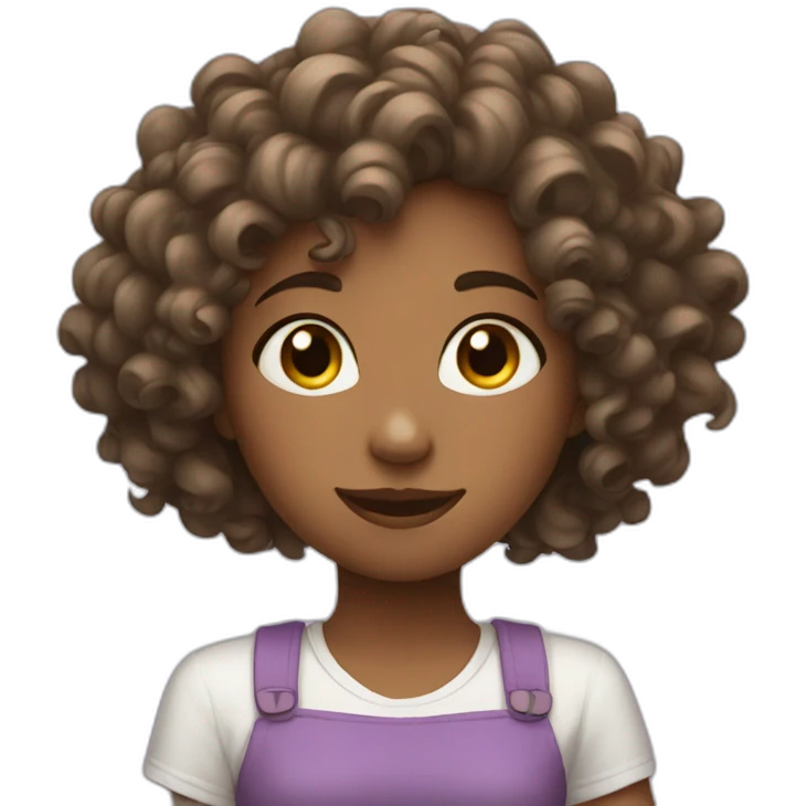 white with curly hair girl is showing heart with her hands emoji