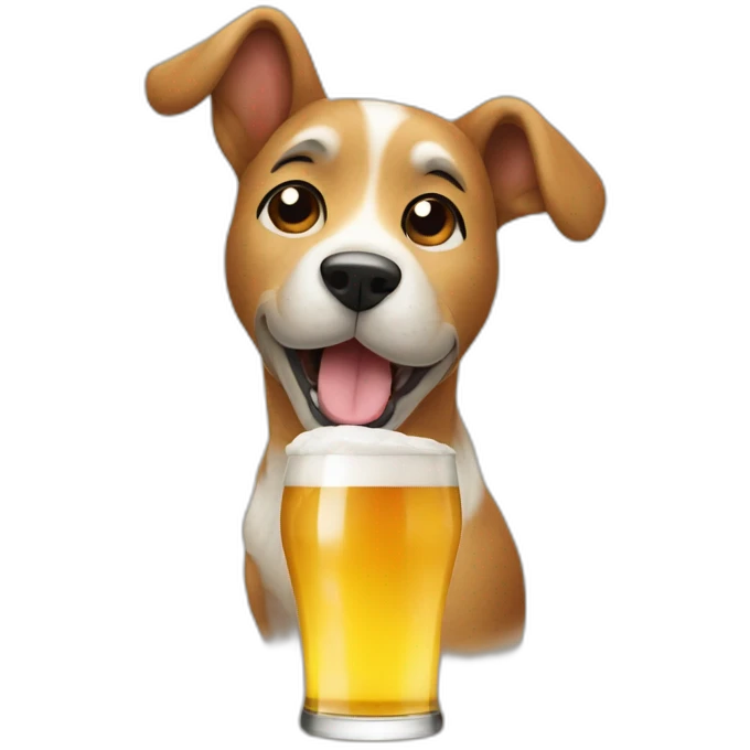 Dog drink à beer emoji