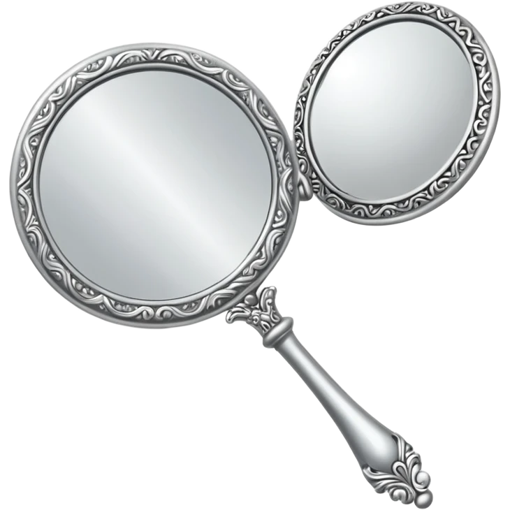 silver color hand mirror emoji