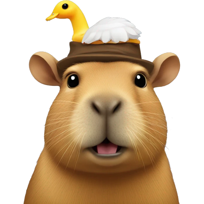 capybara with duck on its head emoji